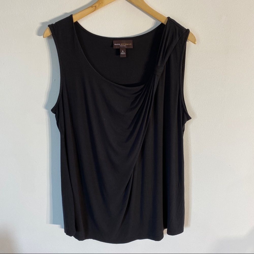 Dana Buchman Top, Black, XL (y93)